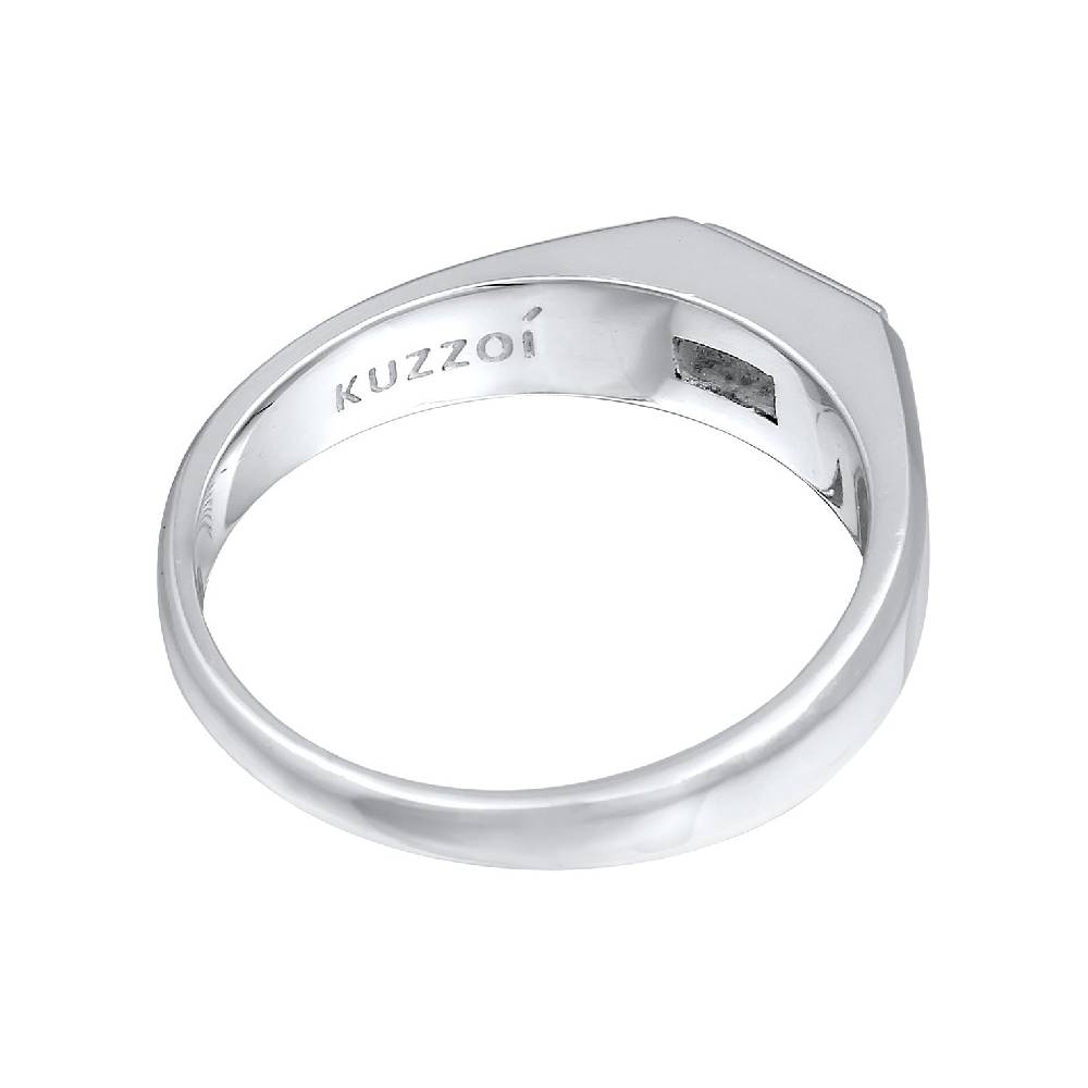 Kuzzoi Siegelring Quadrat | Topas (Weiß) Limitierter Zeitrabatt