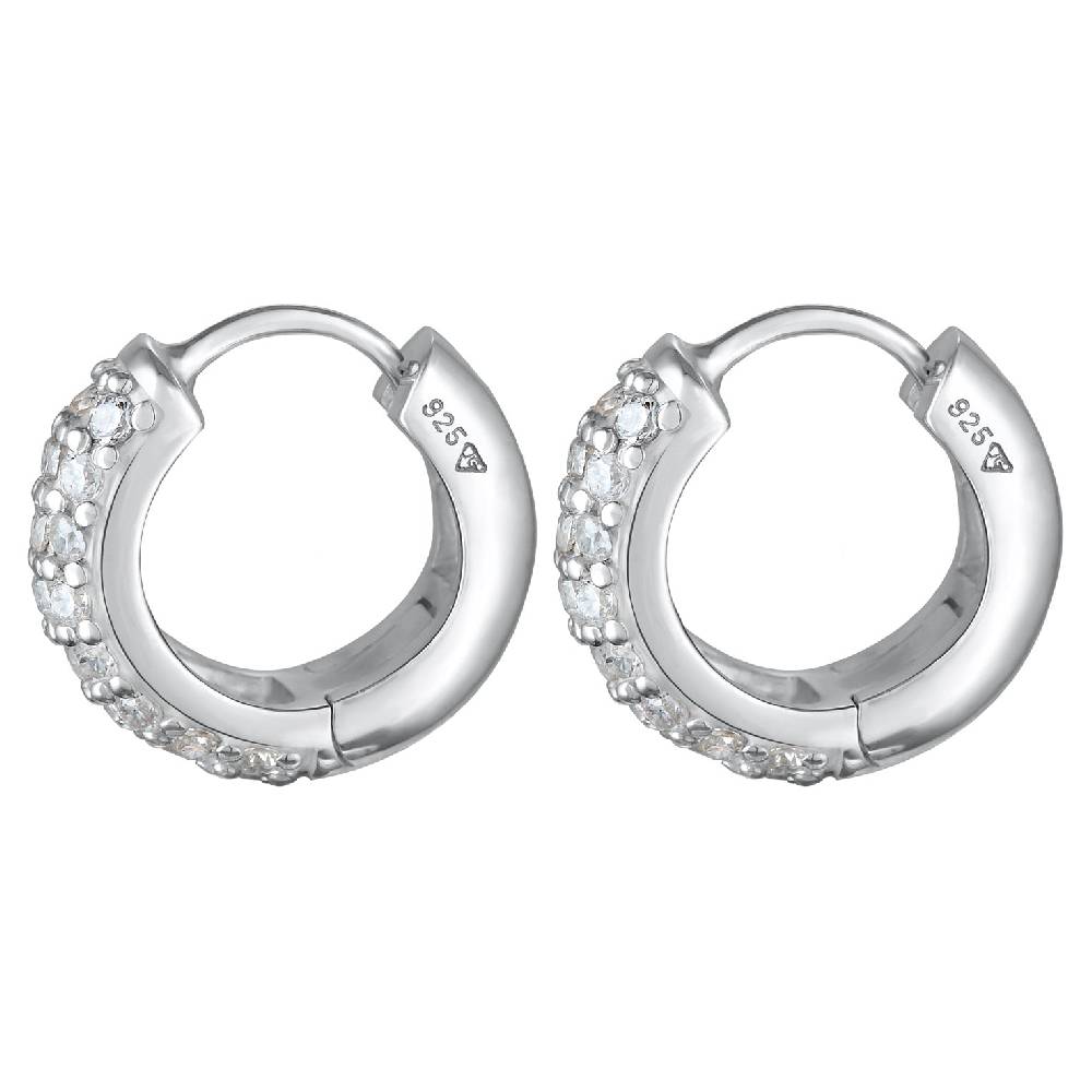 Kuzzoi Creolen Chunky | Zirkonia (Weiß) Fabrikpreis
