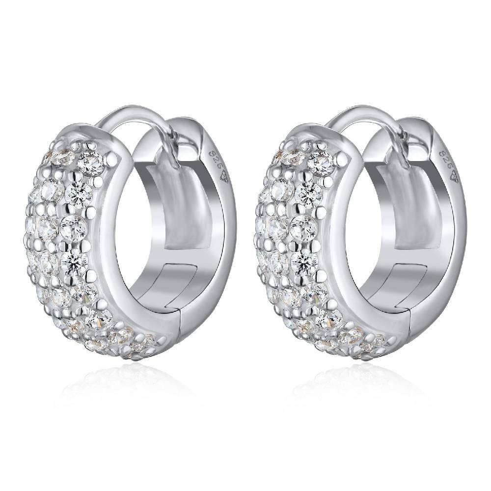 Kuzzoi Creolen Chunky | Zirkonia (Weiß) Fabrikpreis
