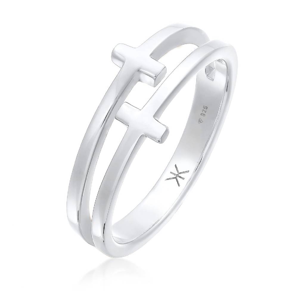 Kuzzoi Ring Kreuz Double Optik Versandkostenfrei