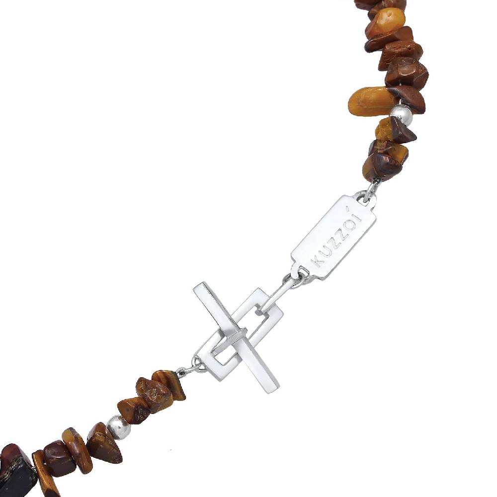 Kuzzoi Halskette Edelstein Splitter | Tigerauge (Braun) Valentinstagsangebot