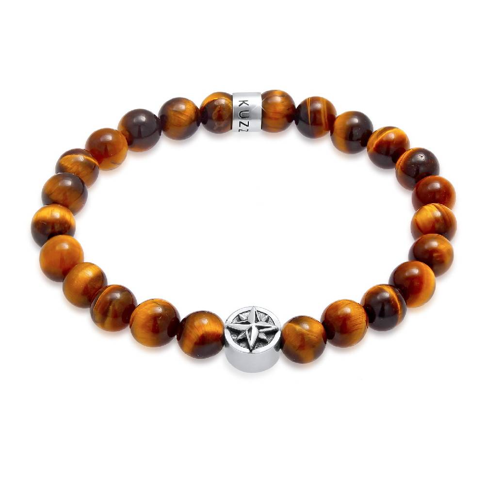 Kuzzoi Armband Kompass | Tigerauge (Braun) Lagerräumung
