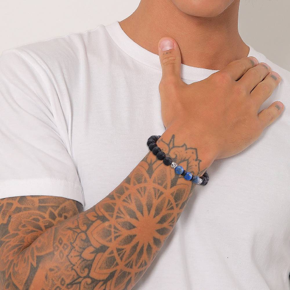 Kuzzoi Armband Kugeln | Lava, Achat (Schwarz, Blau) Große Rabatte