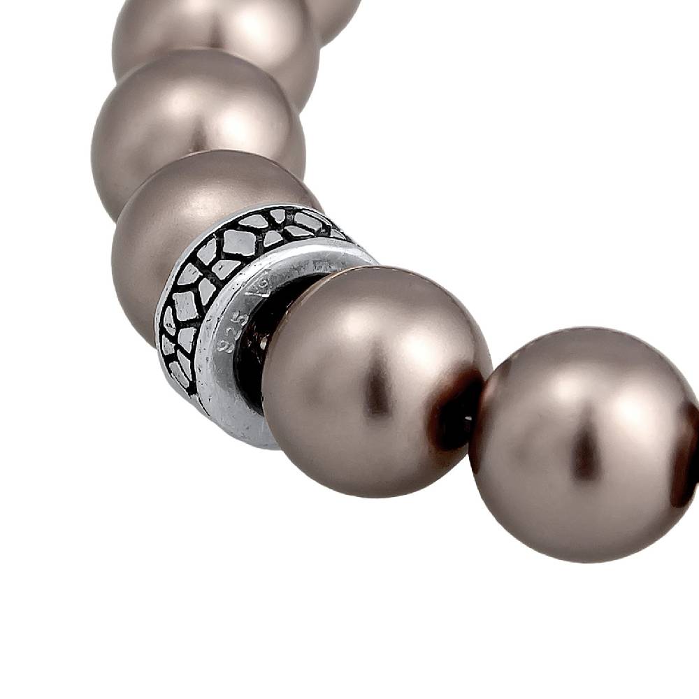 Kuzzoi Armband Beads Elegant | Glasperlen (Grau) Riesige Rabatte