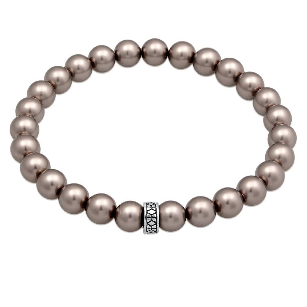 Kuzzoi Armband Beads Elegant | Glasperlen (Grau) Riesige Rabatte