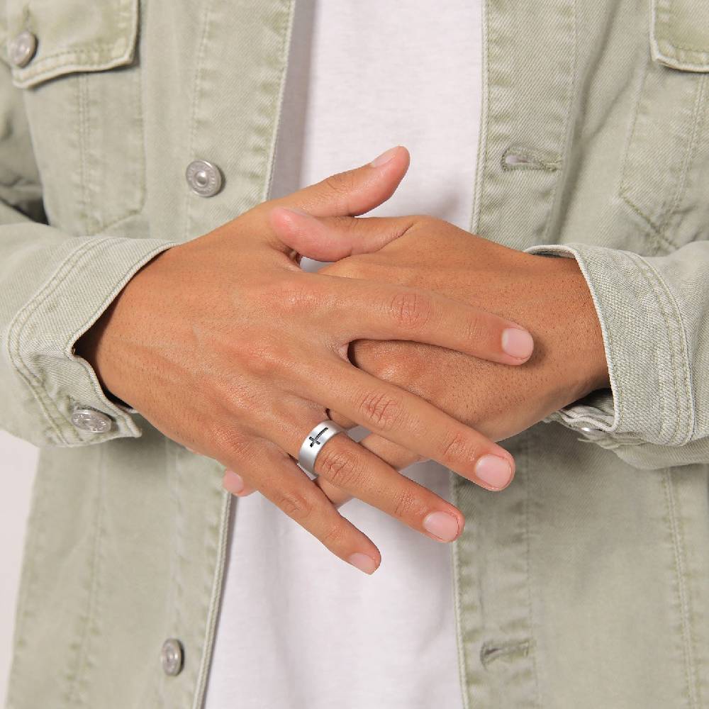 Kuzzoi Ring Breit Kreuz Große Rabatte