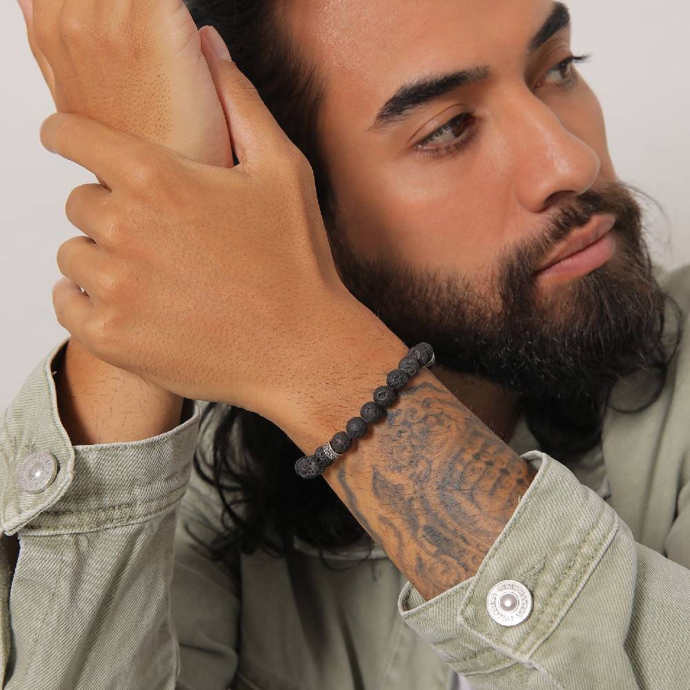 Kuzzoi Armband Vintage | Lava Perlen (Schwarz) Discount Store für neue Produkte