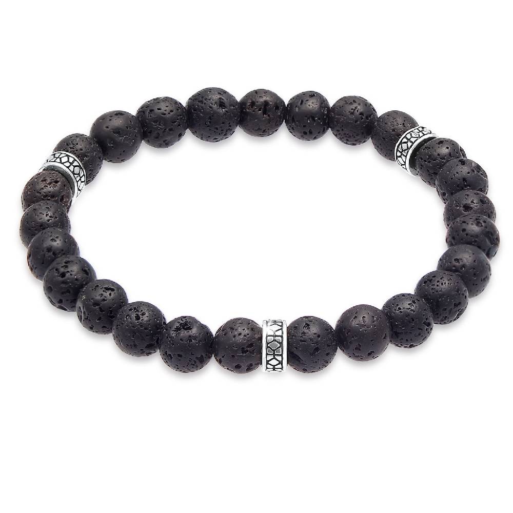 Kuzzoi Armband Vintage | Lava Perlen (Schwarz) Discount Store für neue Produkte