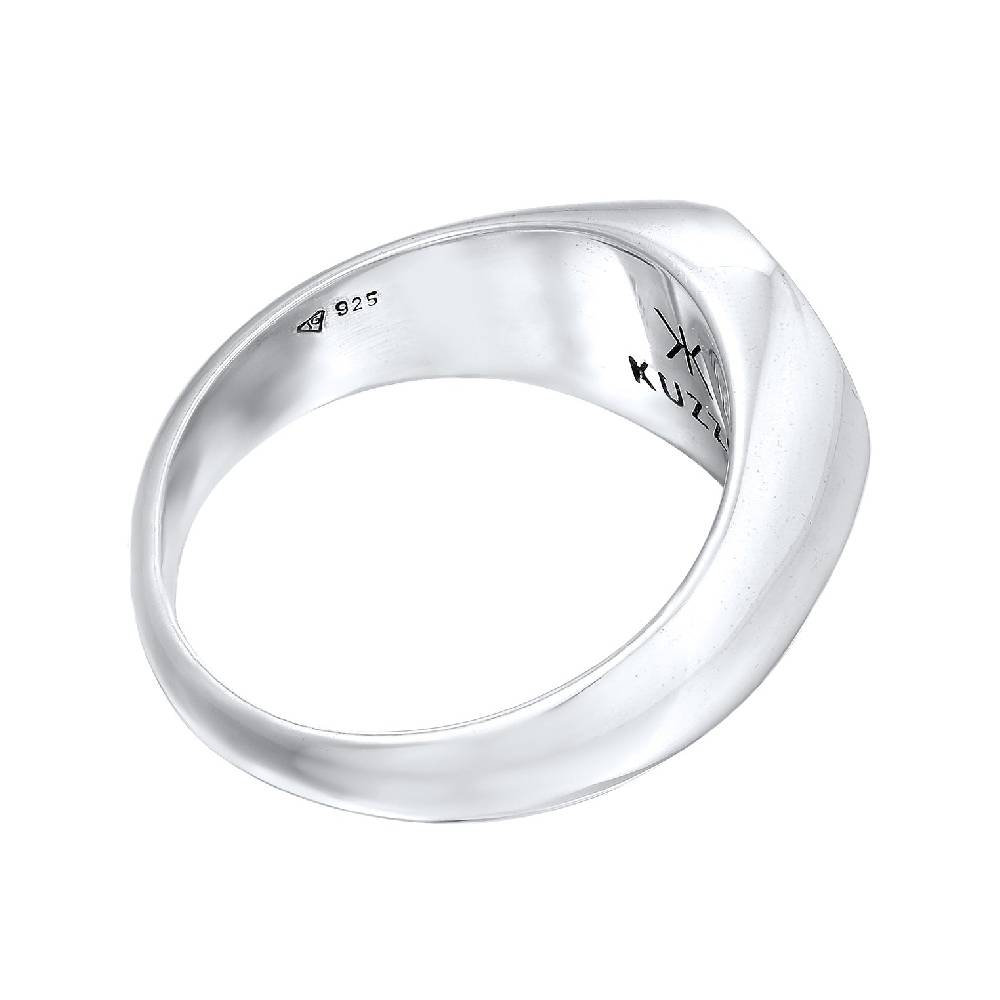 Kuzzoi Siegelring Smiling | Emaille (Blau) Preisnachlass