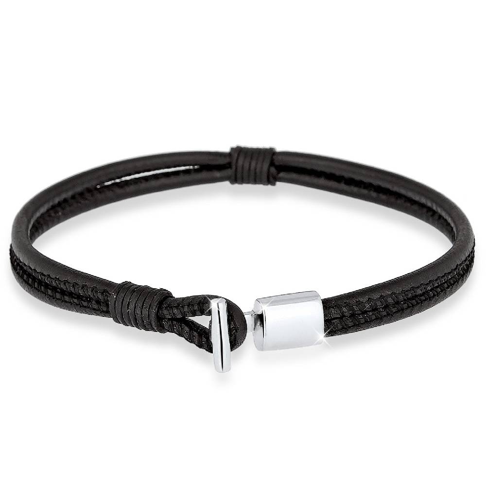 Kuzzoi Armband Haken | Leder (Schwarz) Saisonschlussverkauf
