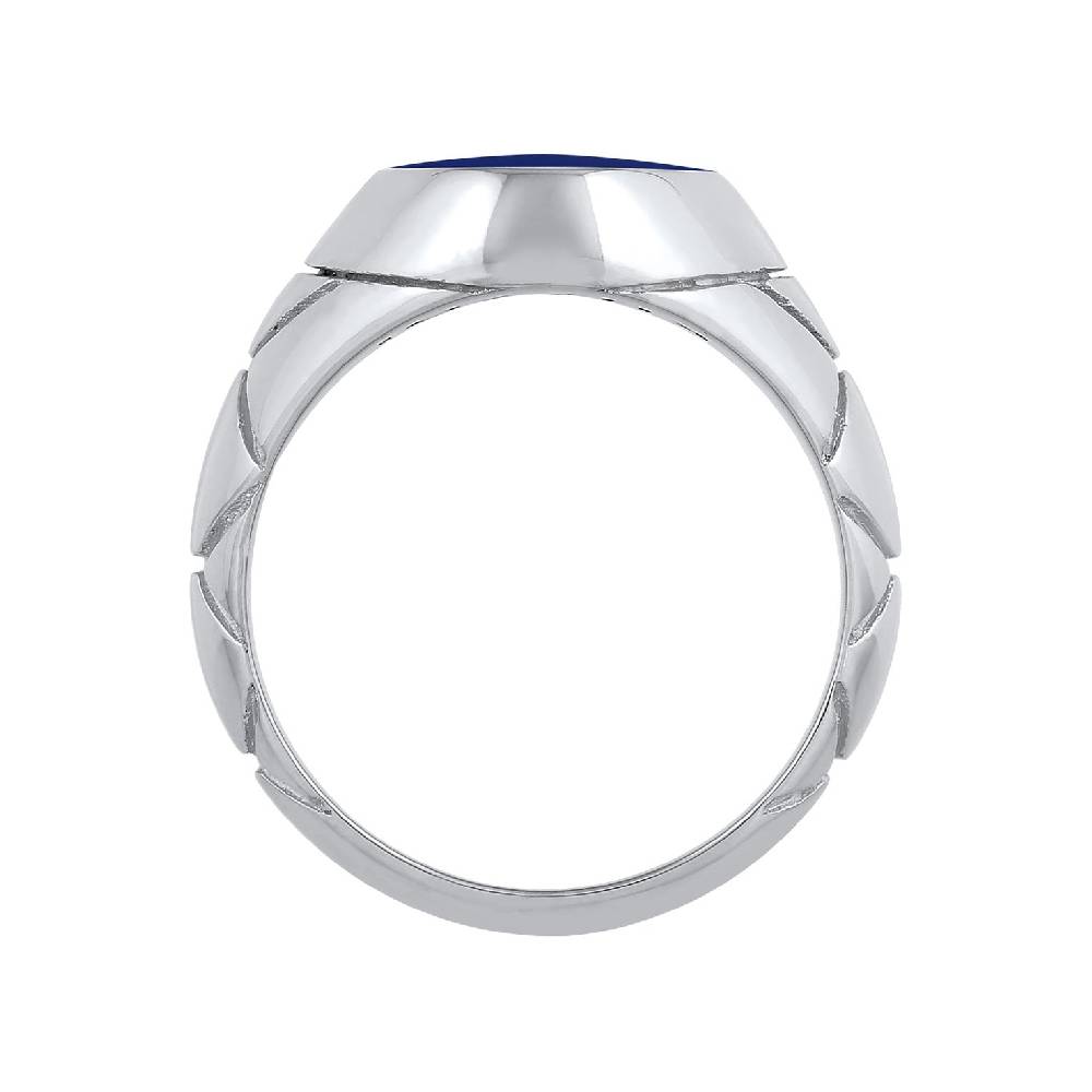 Kuzzoi Siegelring Elegant | Emaille (Blau) Sonderangebote