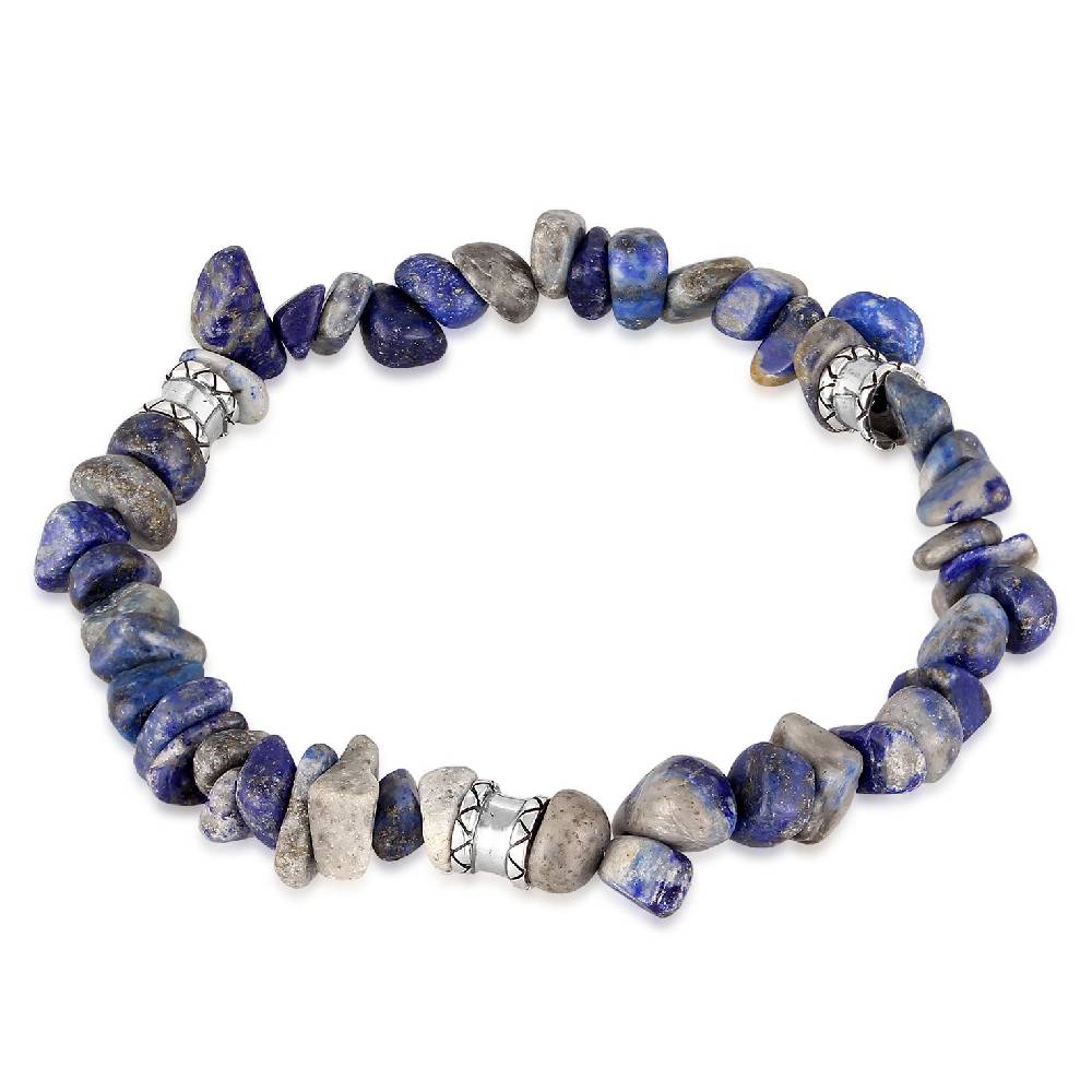 Kuzzoi Armband Beads Vintage | Lapiz Lazuli Steine (Blau) Riesige Ersparnisse