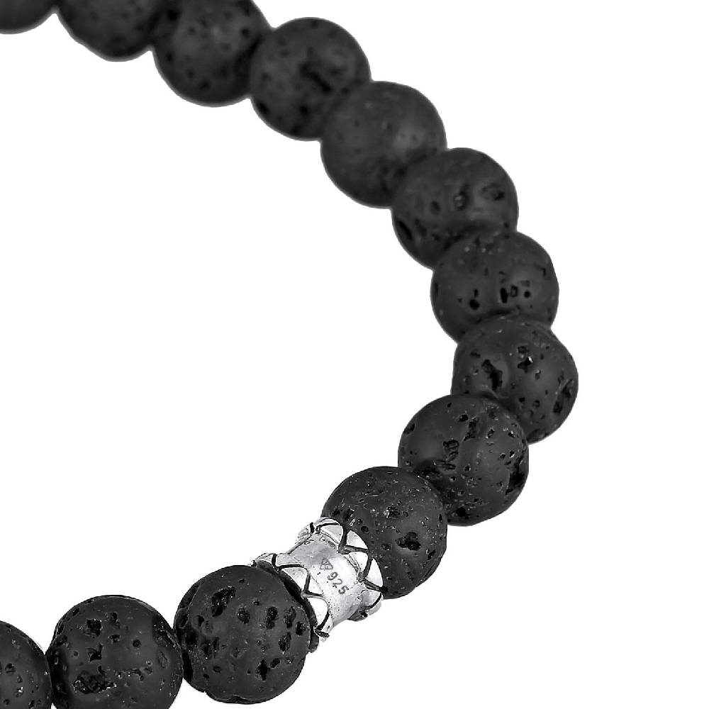 Kuzzoi Armband Totenkopf | Lava Perlen Verkauf