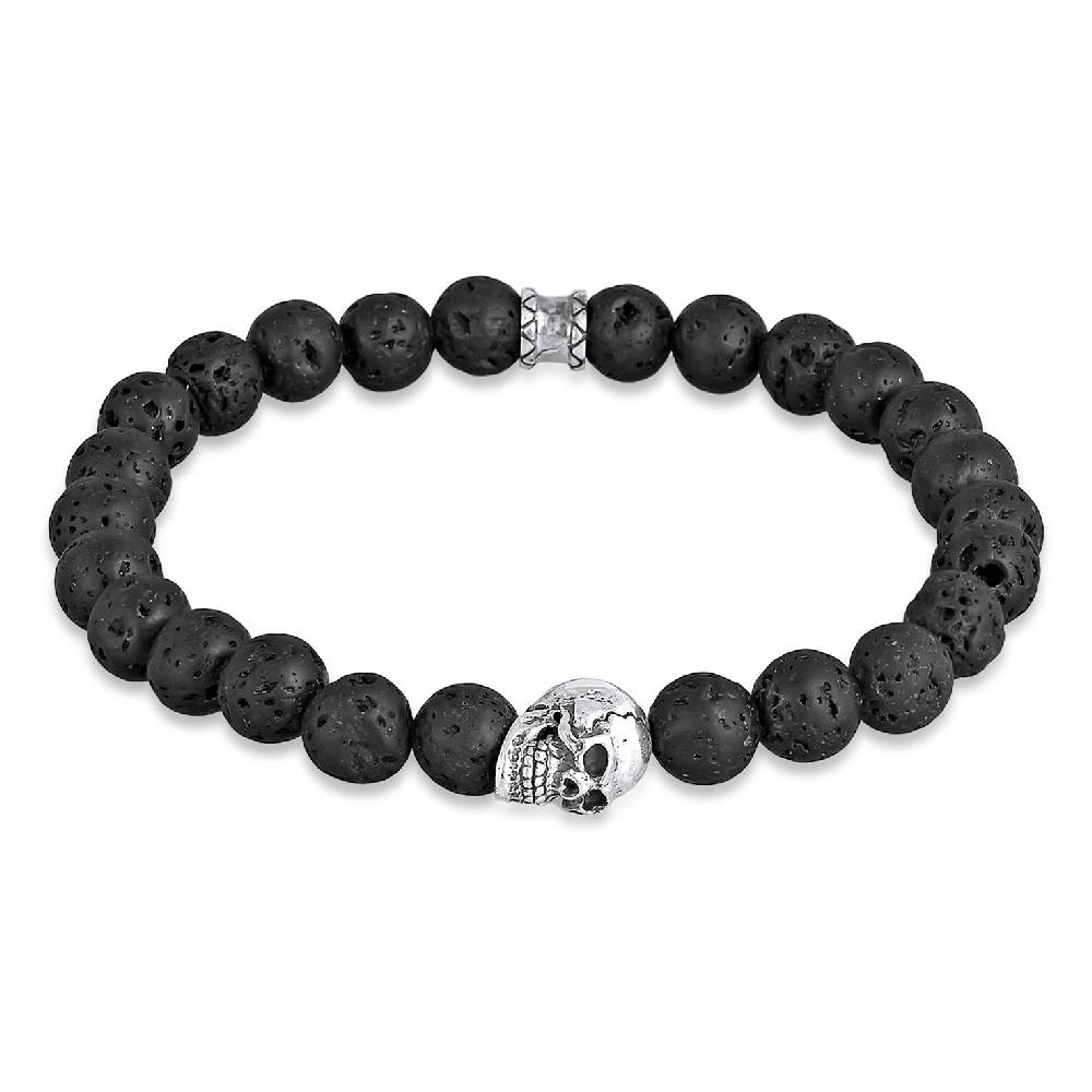 Kuzzoi Armband Totenkopf | Lava Perlen Verkauf