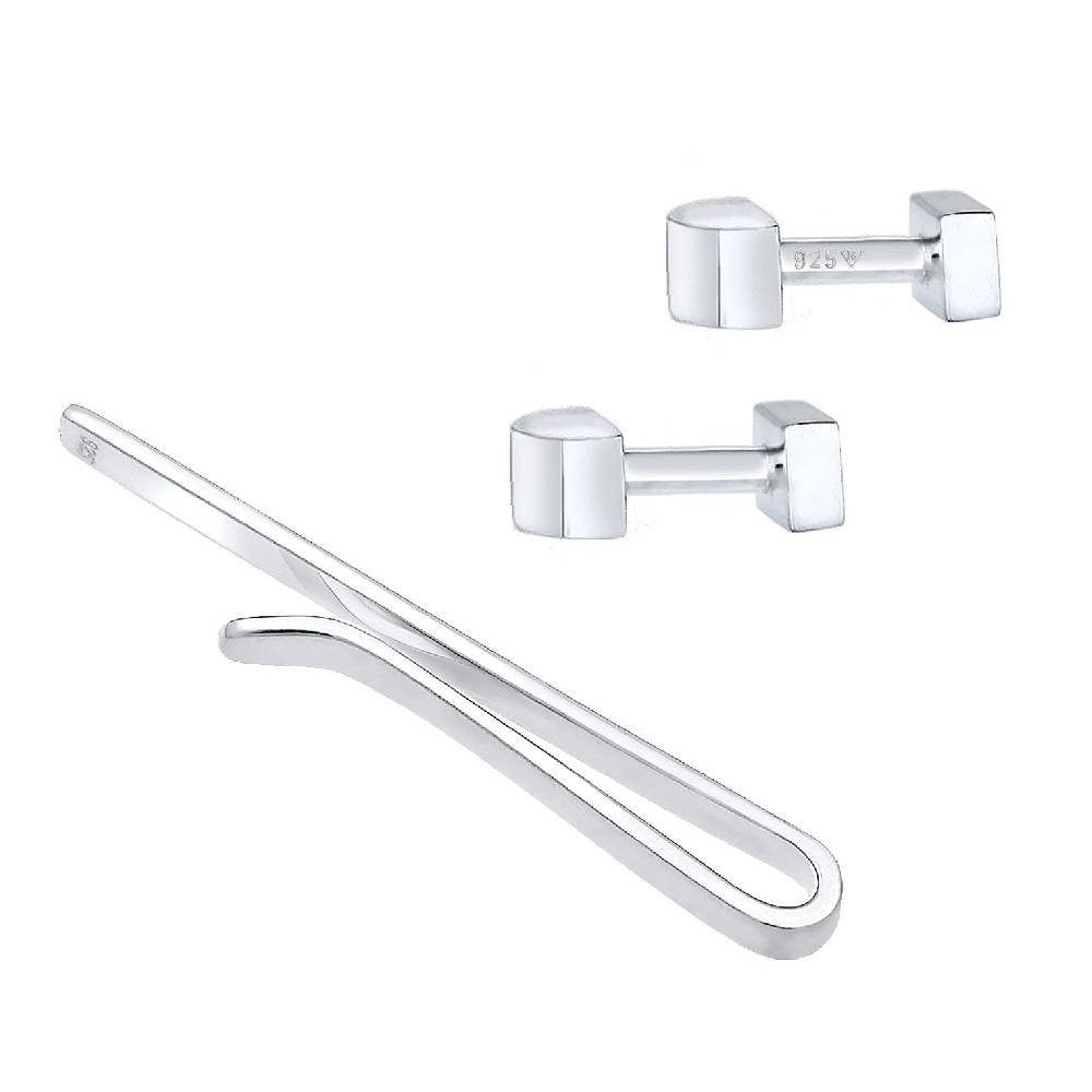 Kuzzoi Schmuckset Krawattennadel Manschettenknöpfe Basic Online Shopping