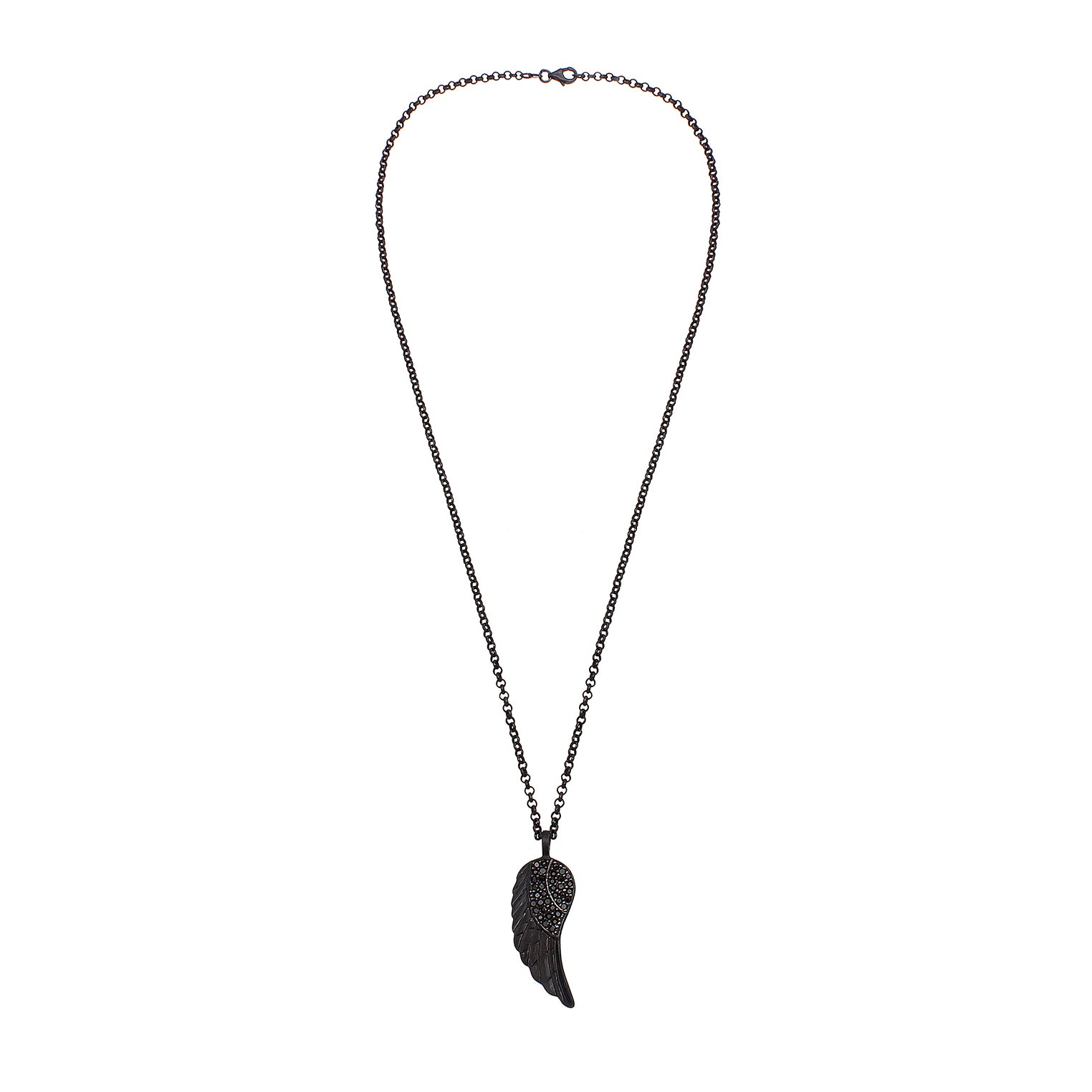 Kuzzoi Halskette Flügel | Zirkonia (Schwarz) Exklusive Angebote