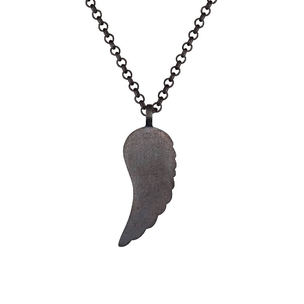 Kuzzoi Halskette Flügel | Zirkonia (Schwarz) Exklusive Angebote