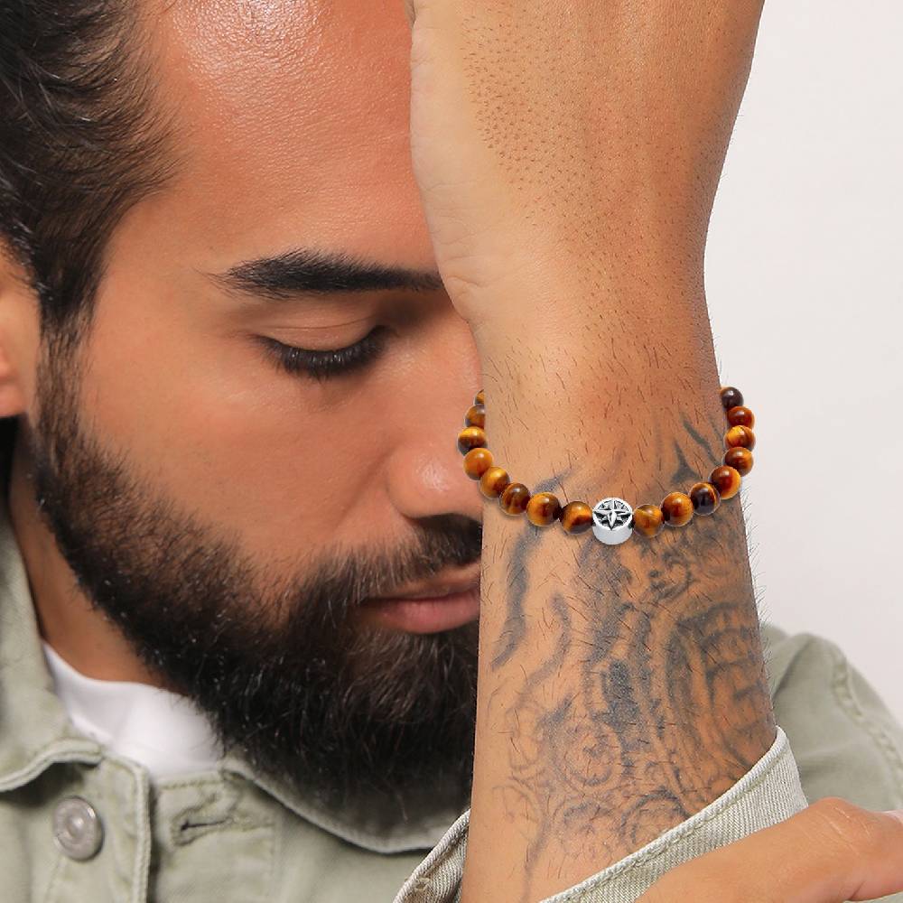 Kuzzoi Armband Kompass | Tigerauge (Braun) Große Rabatte