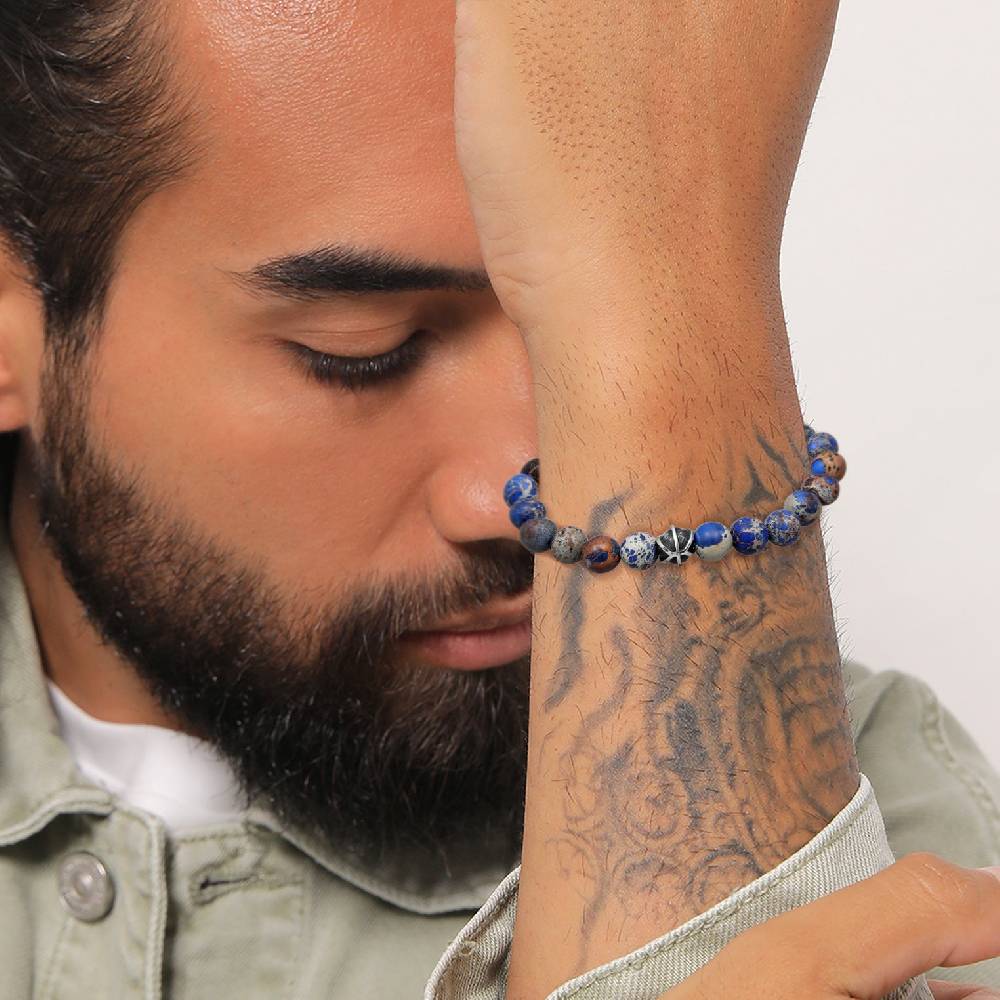 Kuzzoi Armband Kugeln | Achat (Blau) Flash Sale
