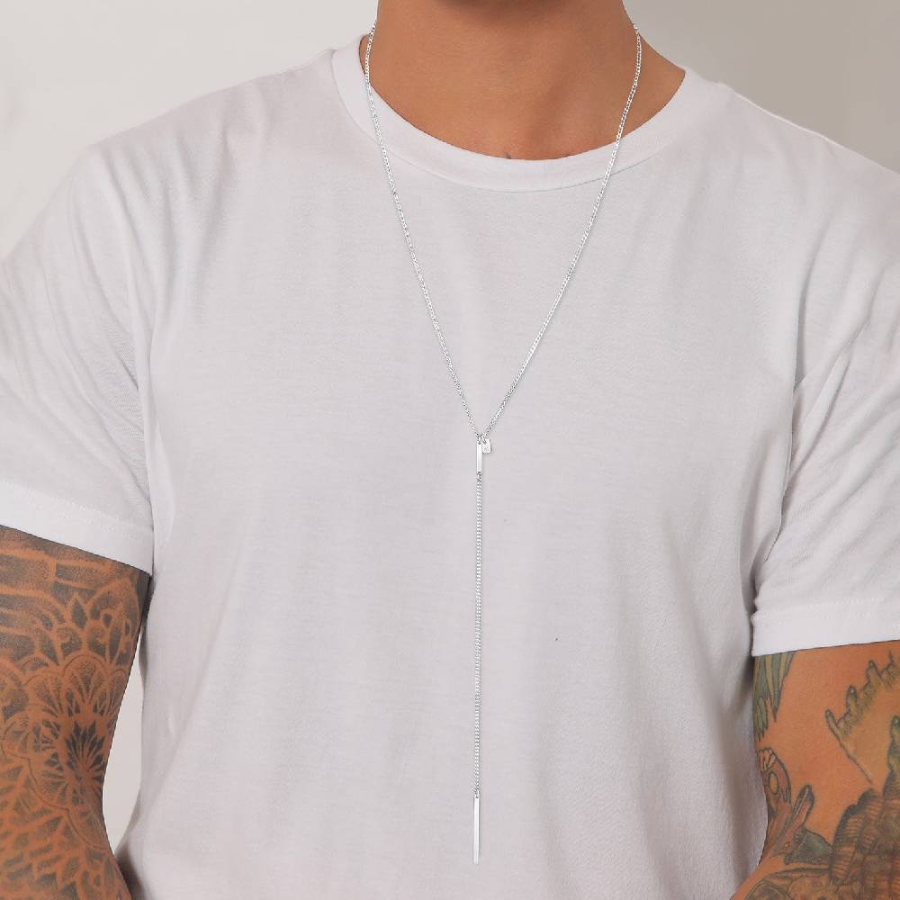 Kuzzoi Modische Y-Kette mit Barren 925 Silber Discount Store für neue Produkte