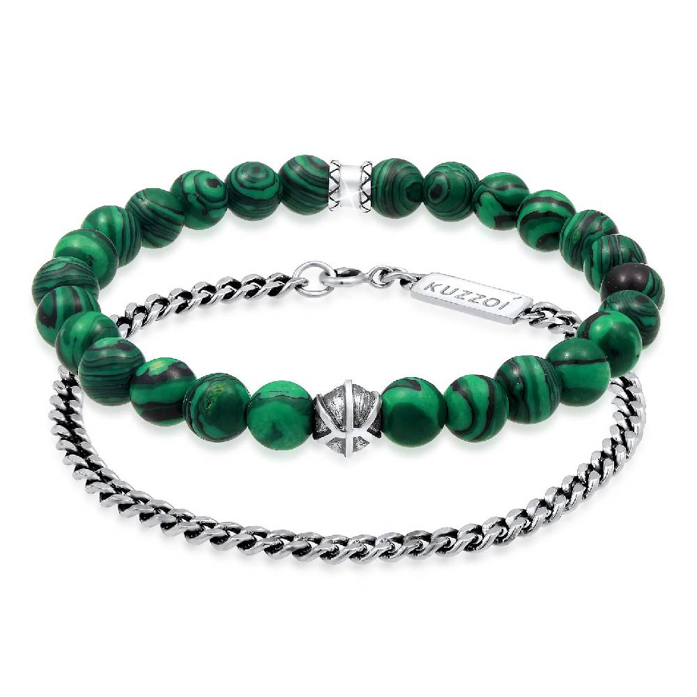 Kuzzoi Armbandset Perlen | Malachit (synt.) im Angebot