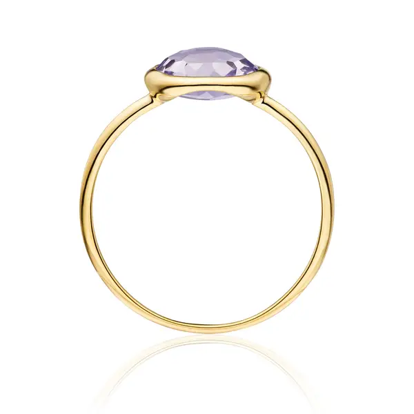 Leaf Jewelry Ring Amethyst, 14 K Gelbgold Online Shopping