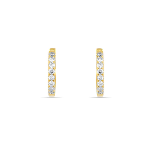 Leaf Jewelry Creole mit Diamanten, 18K Gelbgold Preisnachlass