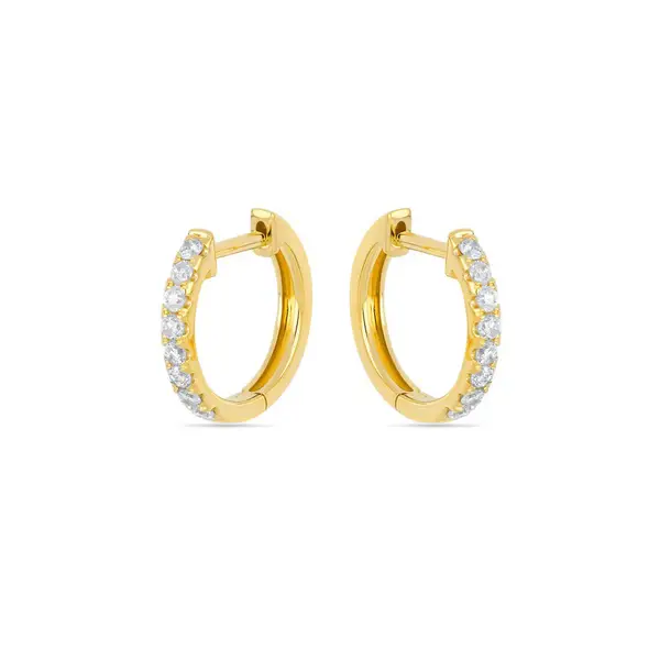 Leaf Jewelry Creole mit Diamanten, 18K Gelbgold Preisnachlass