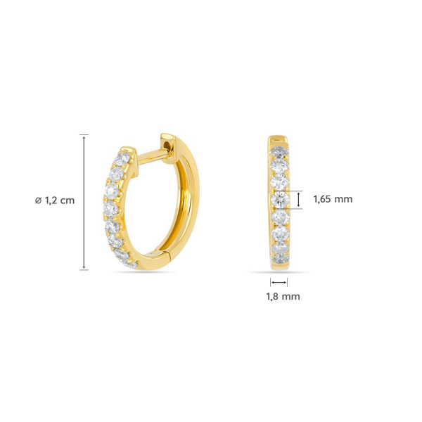 Leaf Jewelry Creole mit Diamanten, 18K Gelbgold Preisnachlass