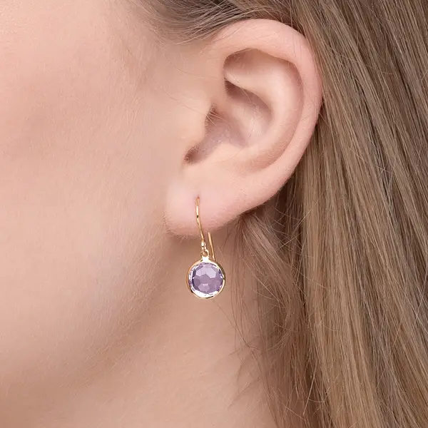 Leaf Jewelry Ohrringe Amethyst, 14 K Gelbgold Saisonschlussverkauf