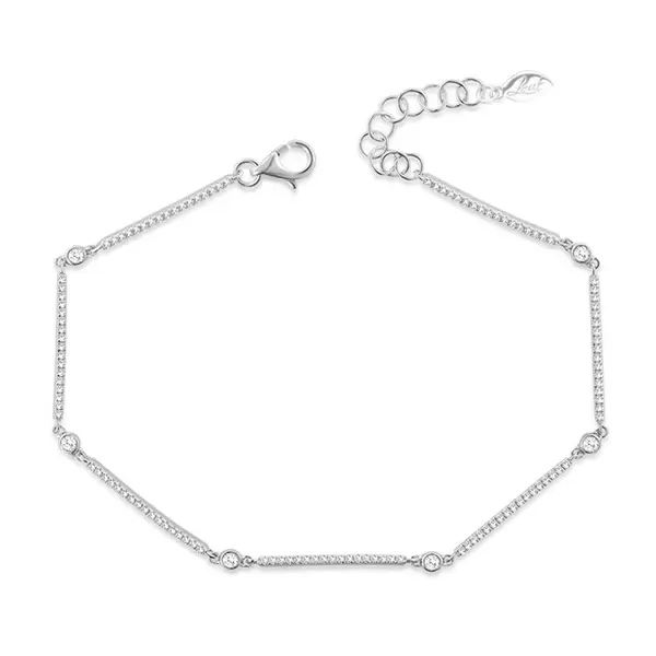 Leaf Jewelry Armband Bar, 18K Weissgold, Diamanten Weihnachtsangebot