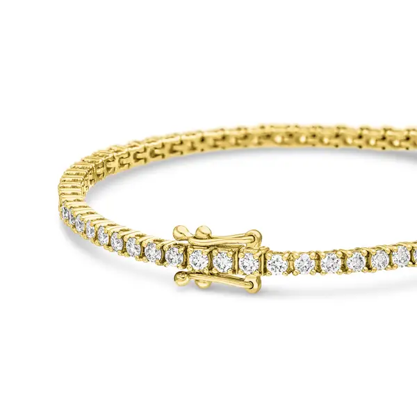 Leaf Jewelry Tennisarmband mit Diamanten, Gelbgold, 3.42ct, 17.0cm Muttertagsangebot
