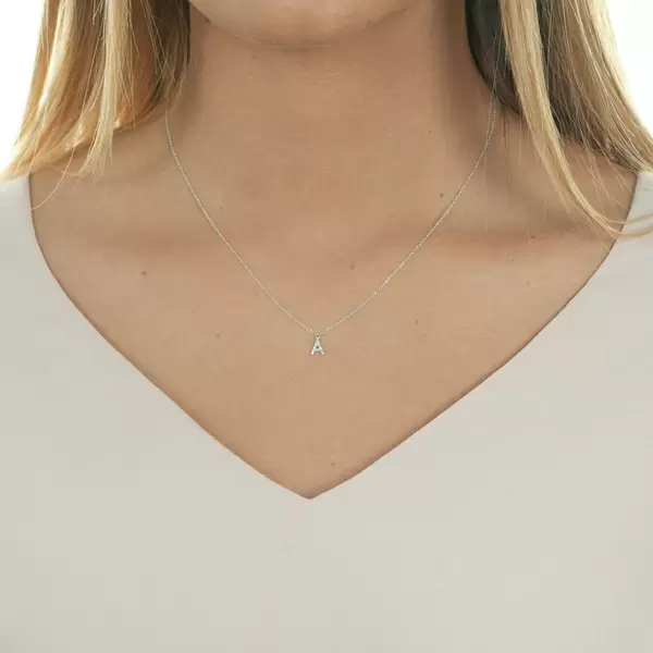 Leaf Jewelry Buchstabenketten, 14 K Weißgold mit Diamanten Heißer Verkauf
