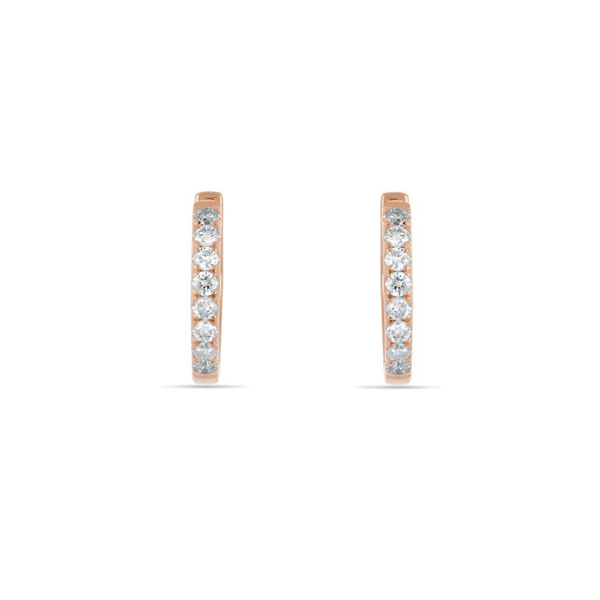 Leaf Jewelry Creole mit Diamanten, 18K Rosegold Neueste Mode