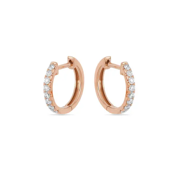 Leaf Jewelry Creole mit Diamanten, 18K Rosegold Neueste Mode