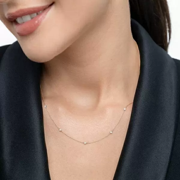 Leaf Jewelry Halskette Pure Quintruple Diamant, 18K Gelbgold Exklusive Angebote