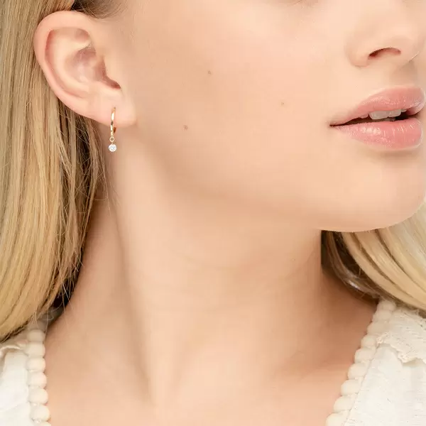 Leaf Jewelry Creole Pure mit Diamanten, 18 K Gelbgold Große Rabatte