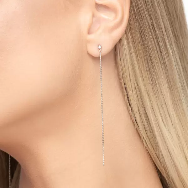 Leaf Jewelry Ohrstecker "my first diamond", ball chain, 14 K Weißgold Neuheiten