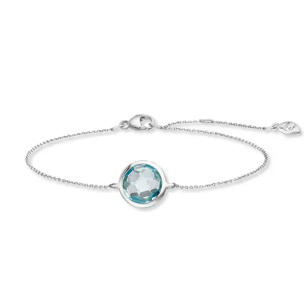 Leaf Jewelry Armkette Blue Topaz, 14 K Weissgold Sonderangebote