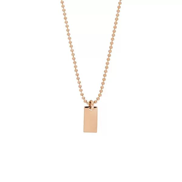 Leaf Jewelry Halskette Tiny Dog Tag, 14 K Rosegold VIP-Rabatte