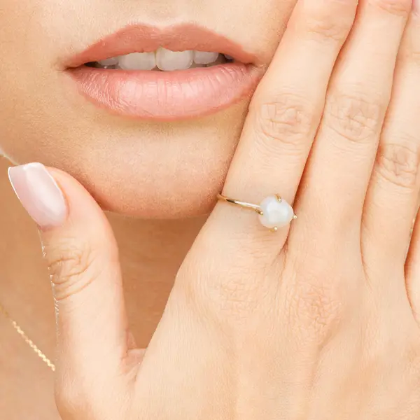 Leaf Jewelry Ring Barock Pearl, 14K Gelbgold Begrenzte Freigabe