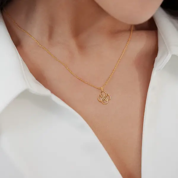 Leaf Jewelry Halskette Clover Charm, 18 K Gelbgold vergoldet JETZT KAUFEN