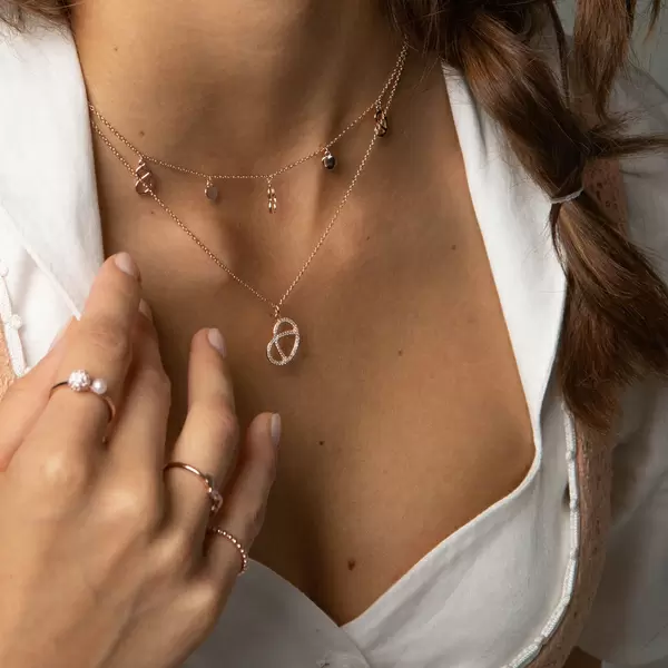 Leaf Jewelry Halskette Brezn Charm, 18 K Gelbgold vergoldet Letzte 2 Tage