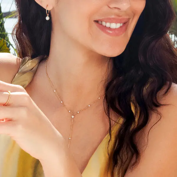 Leaf Jewelry Y-Halskette Flying Pearls, 18 K Gelbgold vergoldet Bis zu 55% Rabatt