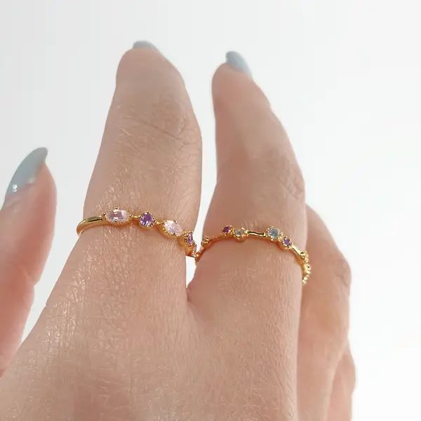 Leaf Jewelry Silber Ring, Oval Gems, Rosenquarz, Gelbgold 50% Rabatt mit kostenlosem Versand