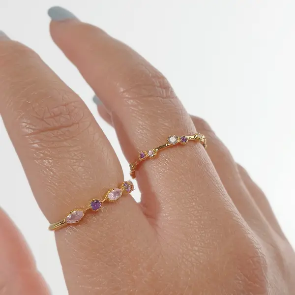 Leaf Jewelry Silber Ring, Oval Gems, Rosenquarz, Gelbgold 50% Rabatt mit kostenlosem Versand