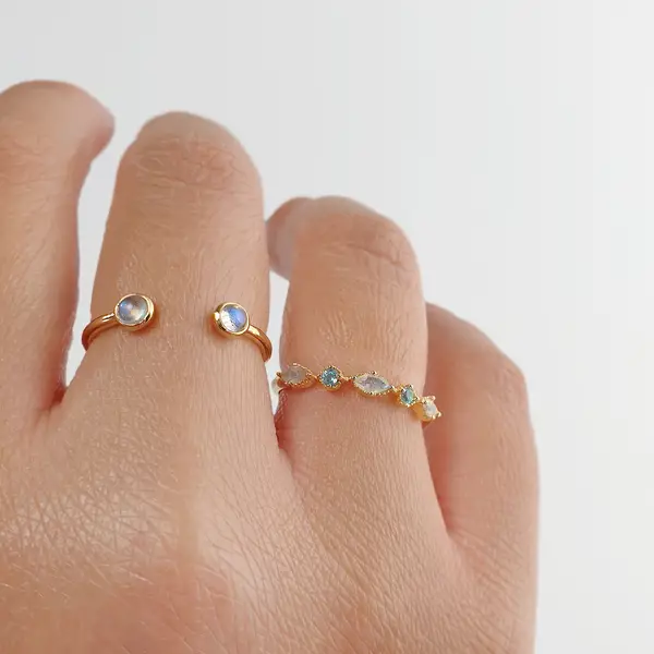Leaf Jewelry Silber Ring, Oval Gems, Rosenquarz, Gelbgold 50% Rabatt mit kostenlosem Versand