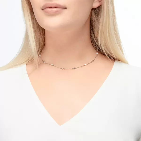 Leaf Jewelry Halskette Pure mit Süßwasserzuchtperlen, 18 K Gelbgold vergoldet Begrenzt auf 3 Tage