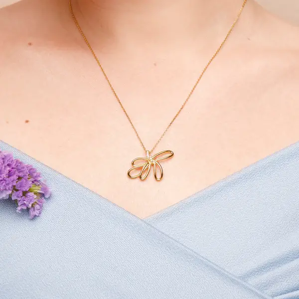 Leaf Jewelry Halskette Blossom, 18 K Gelbgold vergoldet Black Friday Preise