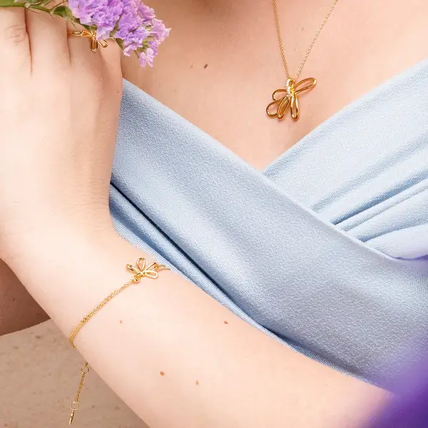 Leaf Jewelry Armkette Blossom, 18 K Rosegold vergoldet zollfrei
